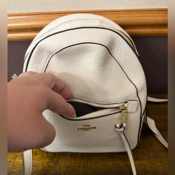 ✨ Coach Andi Mini Backpack Purse – Chalk Pebble Leather ✨ - Picture 10 of 11